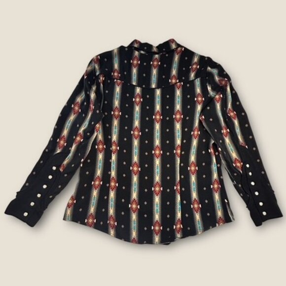 Wrangler x Lainey Wilson Black Checotah Pearl Snap Shirt | Size Large | EUC - Picture 5 of 10